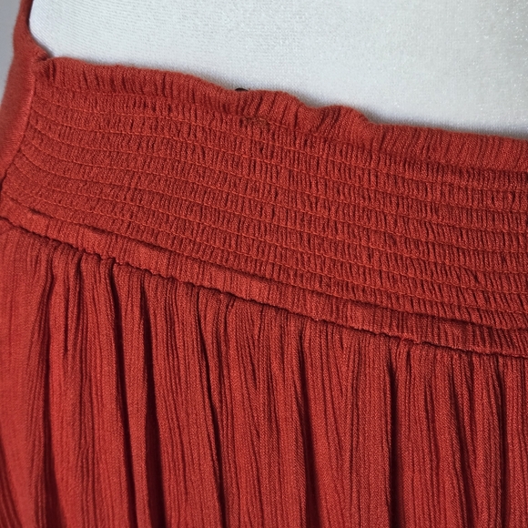 Free People Maxi Skirt Bohemian Romantic Flowy Asymmetrical Pull-On Orange XS - Picture 7 of 10